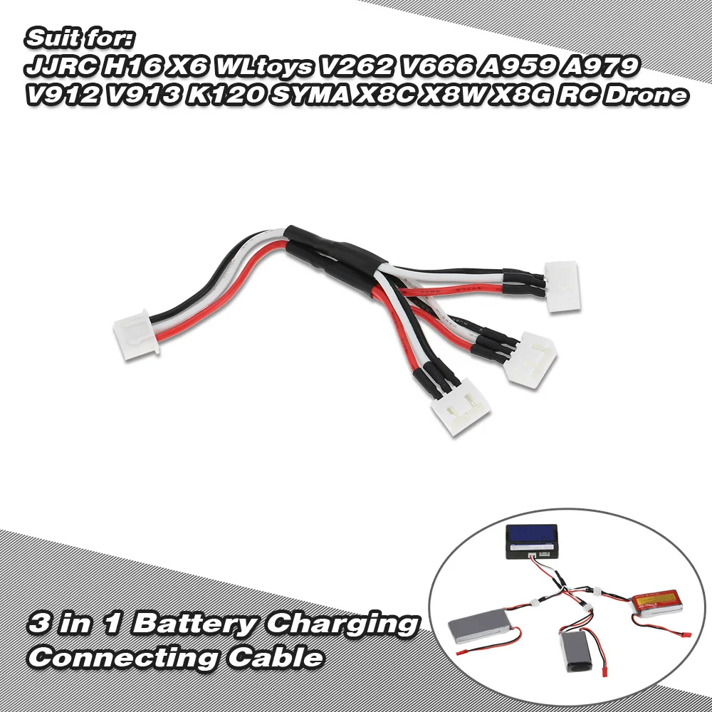 3 в 1 Батарея зарядка Соединительный Для JJRC H16 X6 WLtoys V262 V666 A959 A979 V912 V913 K120 SYMA X8C X8W X8G