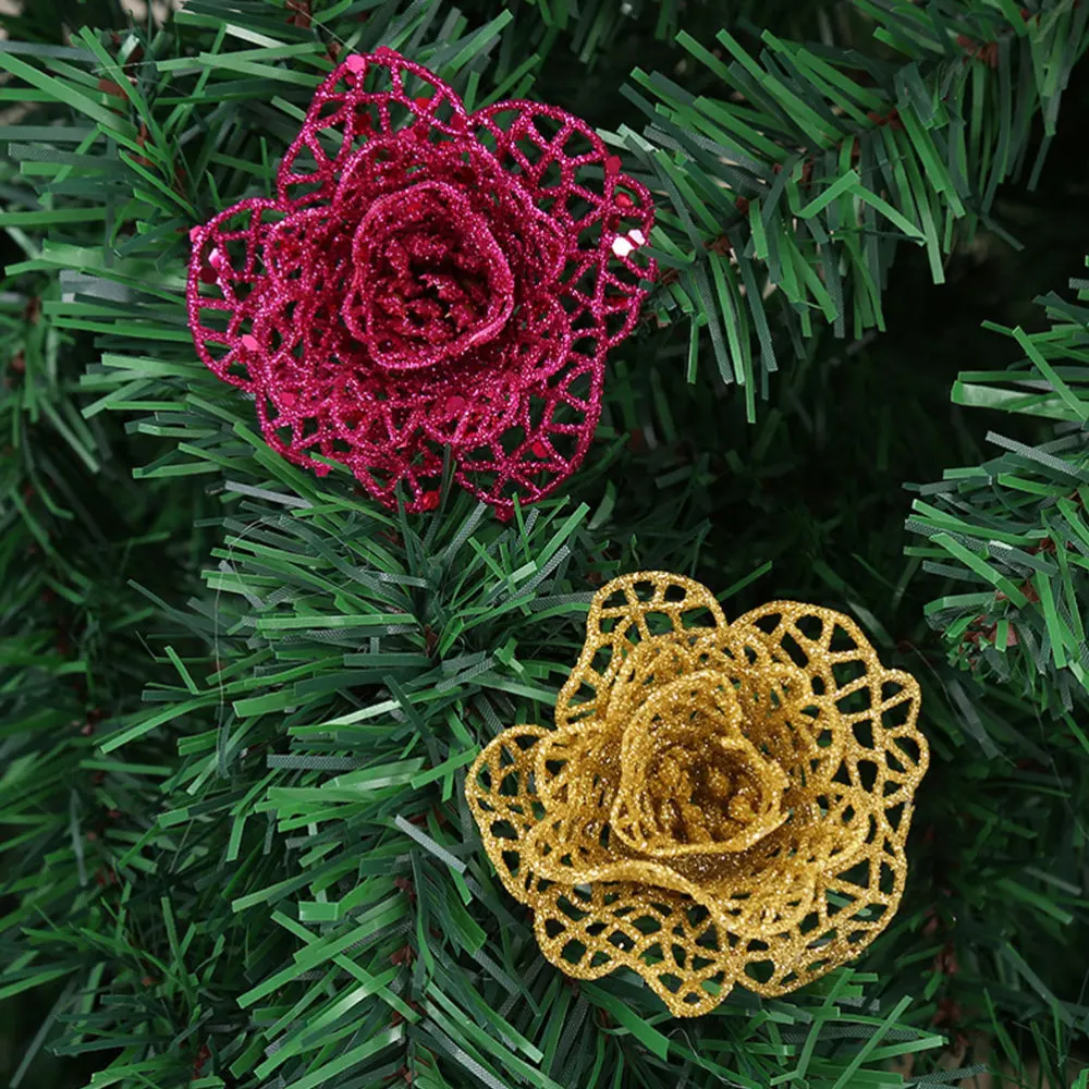 

10PCS Christmas Flowers Decor Delicate Flower Decor for Party Shop Store