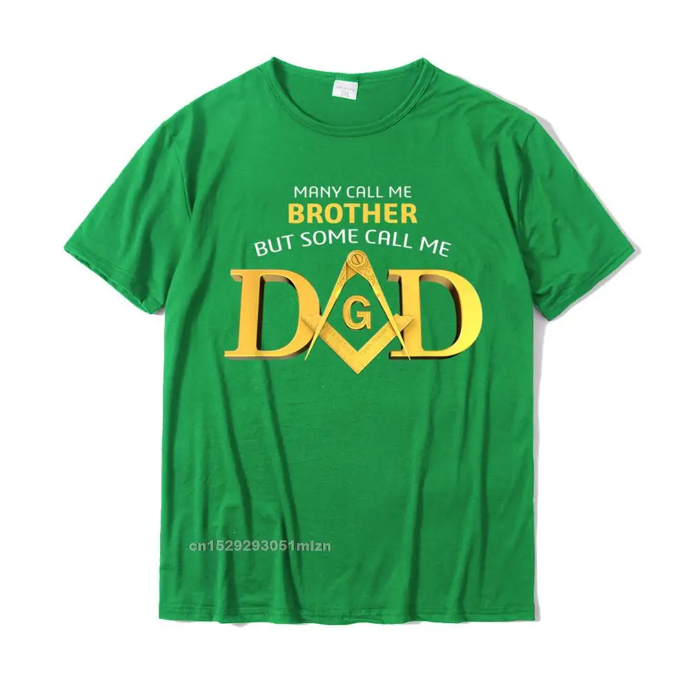 Simple StyleStreet Short Sleeve T Shirt Summer Autumn 2021 New Fashion Round Neck Cotton Tops Shirts Men T-shirts Printed On  Masonic Some Call Me Dad Square Compass Freemason T-Shirt__3152 green