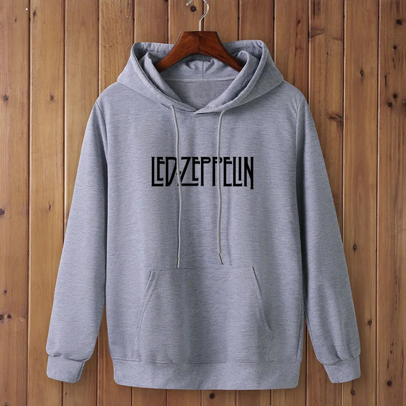 Модный светодиодный Свитшот Led Zeppelin одежда толстовка с капюшоном для мужчин осень зима хип хоп с капюшоном - Цвет: light grey-B