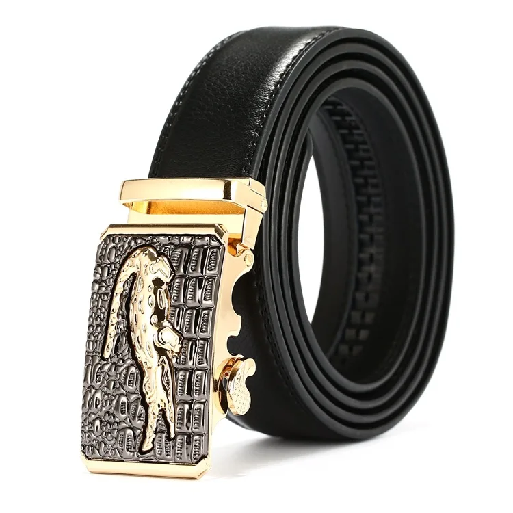 Мужской ремень из натуральной кожи с автоматической пряжкой|Мужские ремни| |