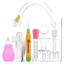 Набор для ухода за новорожденными из 8 предметов, диспенсер для лекарств, капельница, устройство для всасывания носа, против обратного потока, ушной нос, чистые пинцеты