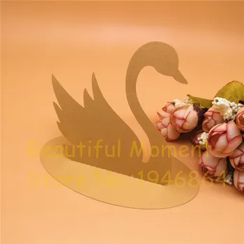 

50 Pcs Number Name Seat Card Creative Table Swan Design Reception Table Wedding Birthday Laser Cut Name Place Cards Party Decor