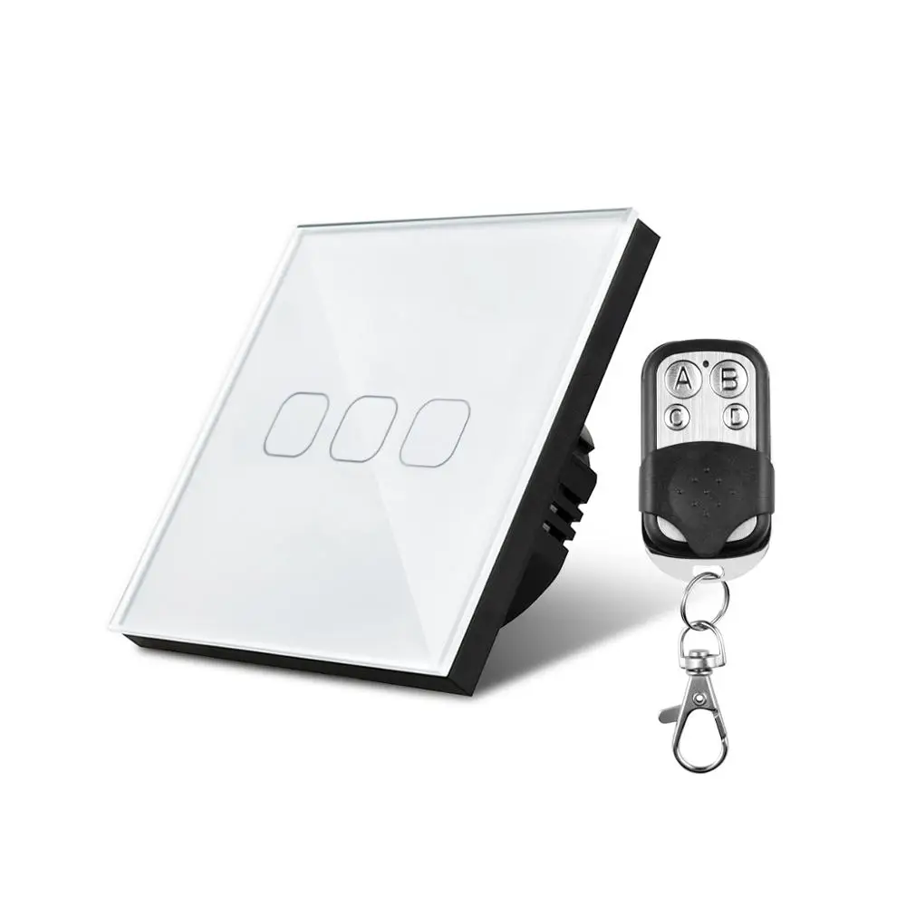 

1/2/3 Gang 1 Way Smart Touch Switch 220V EU standard Wall Switch Touch Sensor and Remote Control ON/Off LED Lamp lighting switch