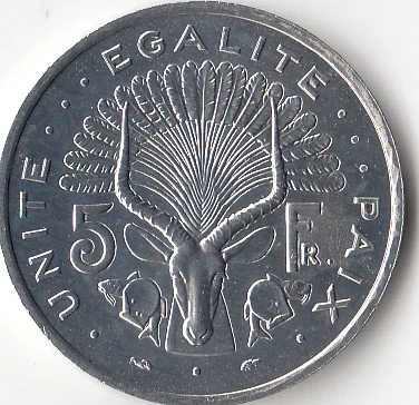 

Djibouti 5 Francs KM#22 Real Original Coin