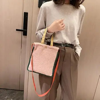 

Women Vintage Totes Plush Shoulder Messenger Bag Hit Hot Sale Portable Delicate Soft Surface Square Large Capacity Handbag