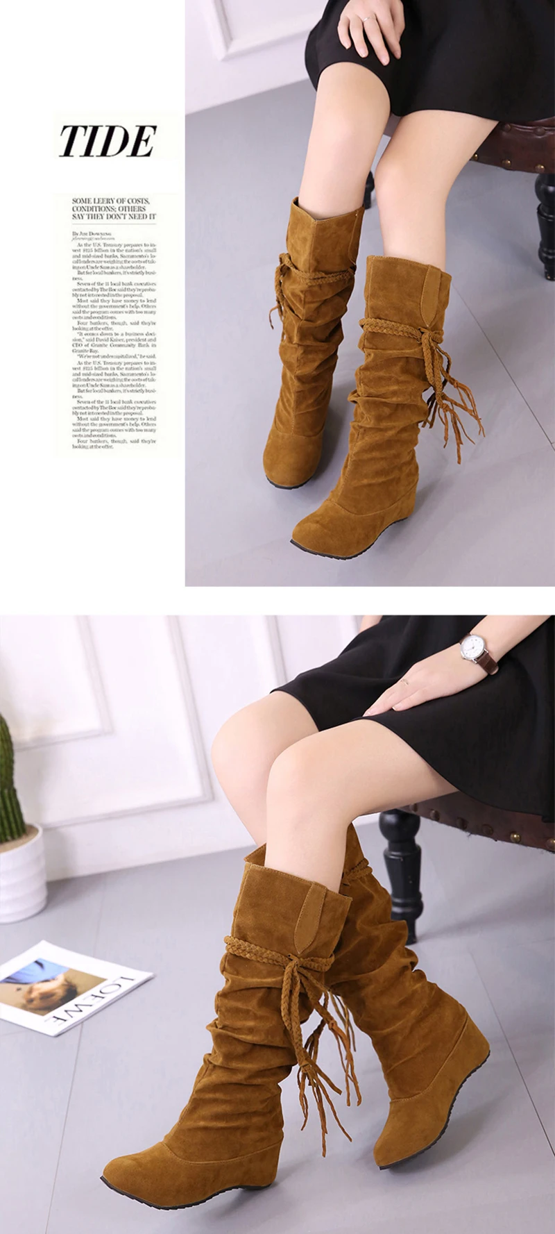 Increased Internal women long boots plus size autumn women shoes winter leather heels snow boots ladies bota feminina 2019 VT375 (16)