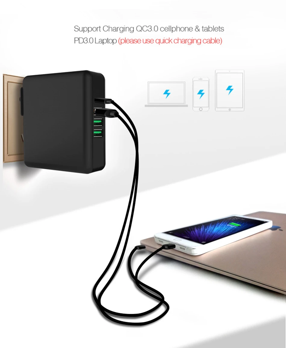 Amstar 61 Вт USB C PD адаптер питания для MacBook Pro Air huawei hp ноутбука Quick Charge 3,0 USB зарядное устройство для iPhone 11 XS samsung 10