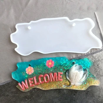 

Crystal Epoxy Resin Mold Doorplate Door Signs DIY Plate Casting Silicone Mould