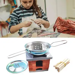 Poêle de cuisine à haute Simulation pour enfants, jouet éducatif, capacité pratique, pas de chimie, ustensile de cuisine, DIY bricolage, 1 ensemble 