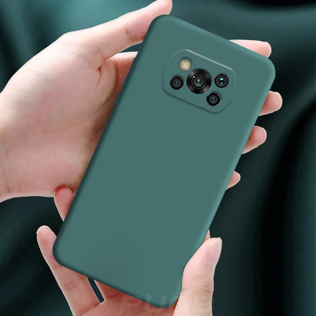 Original Soft Liquid Silicone Phone Case for Xiaomi POCO X3 NFC M3 F2 Pro Camera Protection Cloth Lining Shockproof Back Cover 4