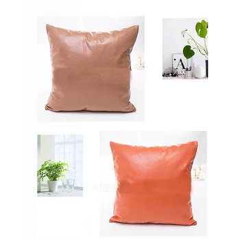 

Simple Imitation leather Pillowcases Home Decorative 6 color Waist Cushion Cover for Living room Sofa Throw Pillow case 45x45cm