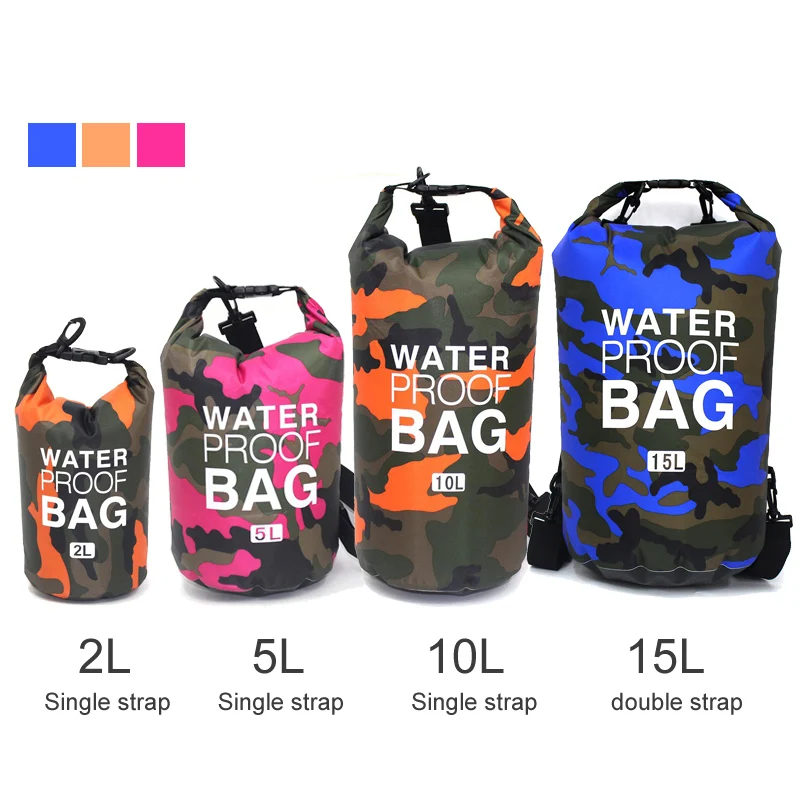 15L Tragbare Druckfeste Drifting Swimming Camouflage Wasserdichte Tasche 