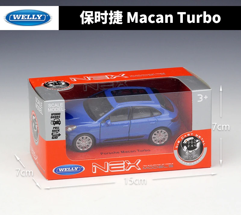 WELLY литая модель автомобиля в масштабе 1:36 Porsche Macan Turbo внедорожника игрушечный