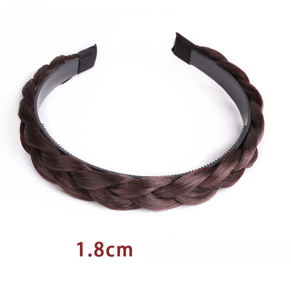 D dark brown Аксессуары для волос, 5 цветов, модный синтетический витой парик, плетеная лента для волос, эластичная оплетка, оголовье для поп-принцессы - Цвет: D dark brown