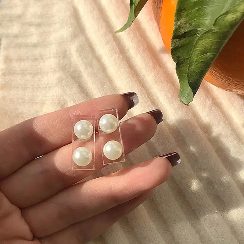 

Fashion Transparent Acrylic Pearl Geometric Earrings For Women 2020 New Jewelry Korean Earings Creative Gifts