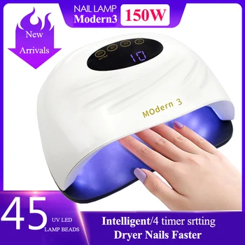 

Hot Sale 150W Nail Light Portable Modern3 Nail Lamp Shaped Lamps For Nail Art Nail Dryer UV Lamp For LED All Gel 10s/30s/60s
