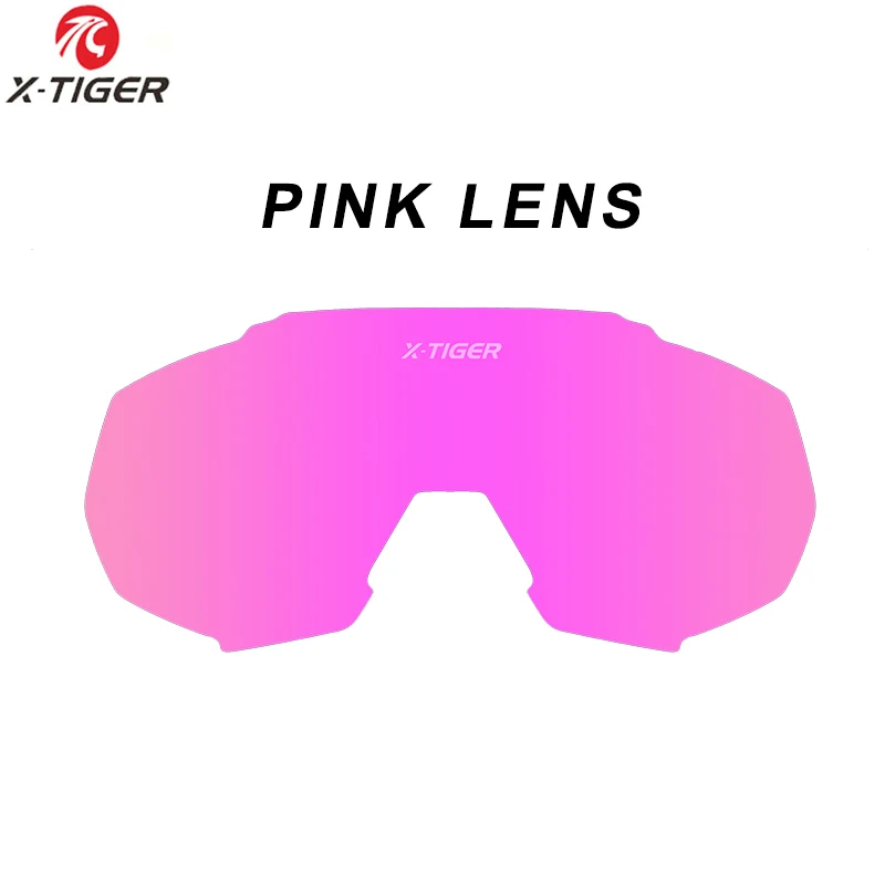 Pink lens X-TIGER JPC очки аксессуары Красный Розовый Зеленый поляризованные линзы фотохромные Замена линзы близорукость рамка велосипед солнцезащитные очки Feets - Цвет: Pink lens