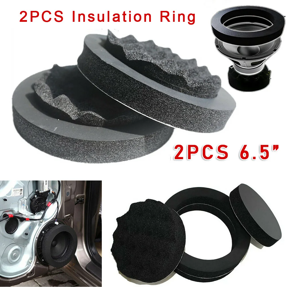 2x Soundproof Cotton 6.5in Practical Durable Car Door Speaker Adapter