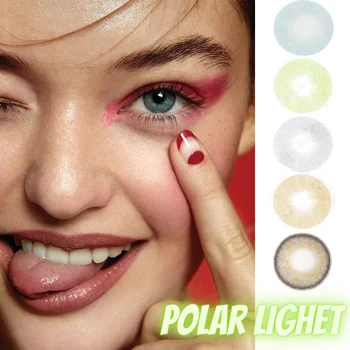 

2pcs/1Pair myopia Prescription Gray Colored Contact Lenses For Eyes Polar Lights Seriers lenses with diopters Yearly UYAAI