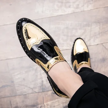 

men dress business shoes big size 48 italian suit men designer platform sneakers brogue slip on club wedding party shoes o4