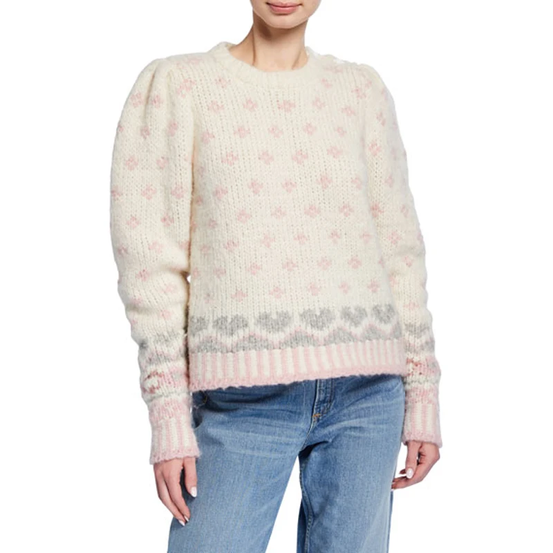 KIYUMI, Boho, женская рубашка, свитер, Rosie, пуловер в молочных облаках, вязаный розовый свитер, Sweetee, женская зимняя одежда