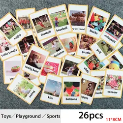 Монтессори пищевые количества английская флеш-карта карманная флеш-карта английские карточки Обучающие Развивающие деревянные игрушки