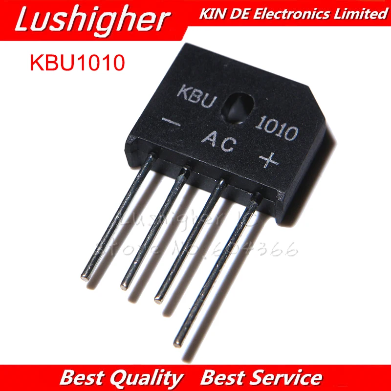 5 шт. выпрямитель диодного моста KBU1010 KBU-1010 KBU 1010 10A 1000V | Электронные компоненты и