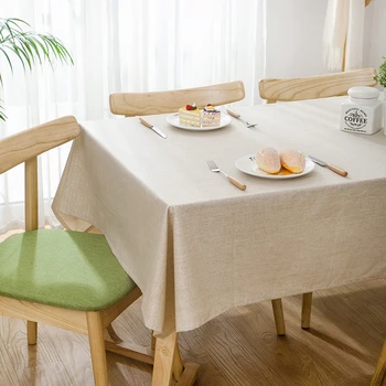 

Solid Color Linen Tablecloths Nordic Style Cloth Home Table Party Decor Color Table 5 Dining Waterproof Cover For