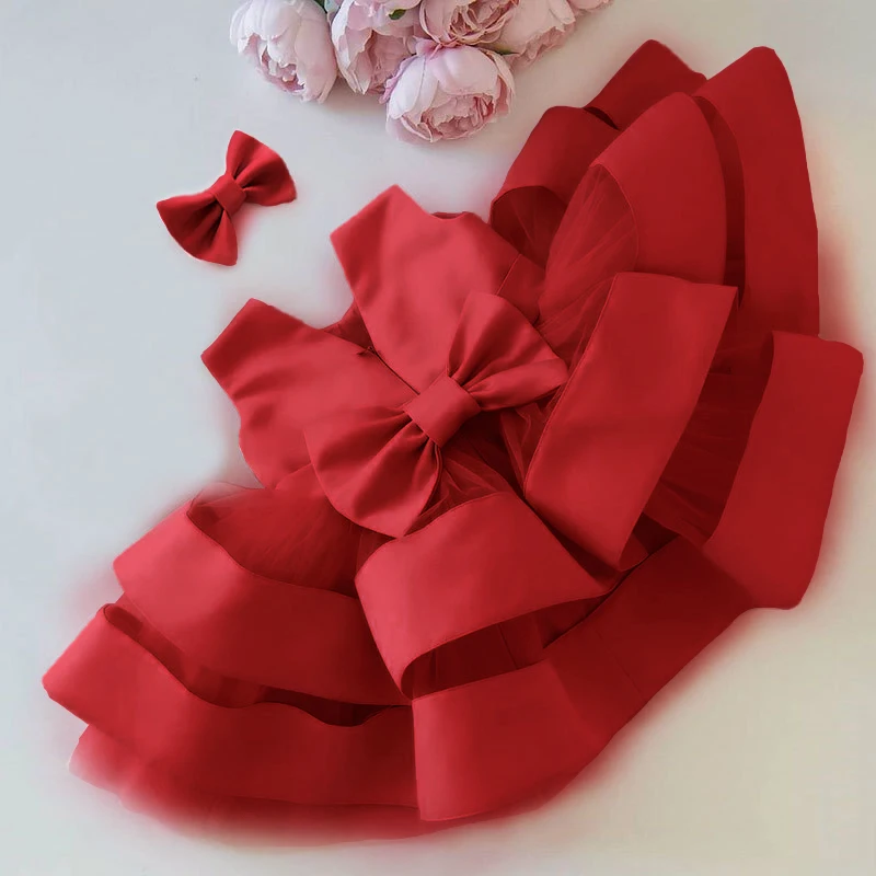 Рождественское платье для новорожденных девочек на 1-й День рождения крещения 3 6 9