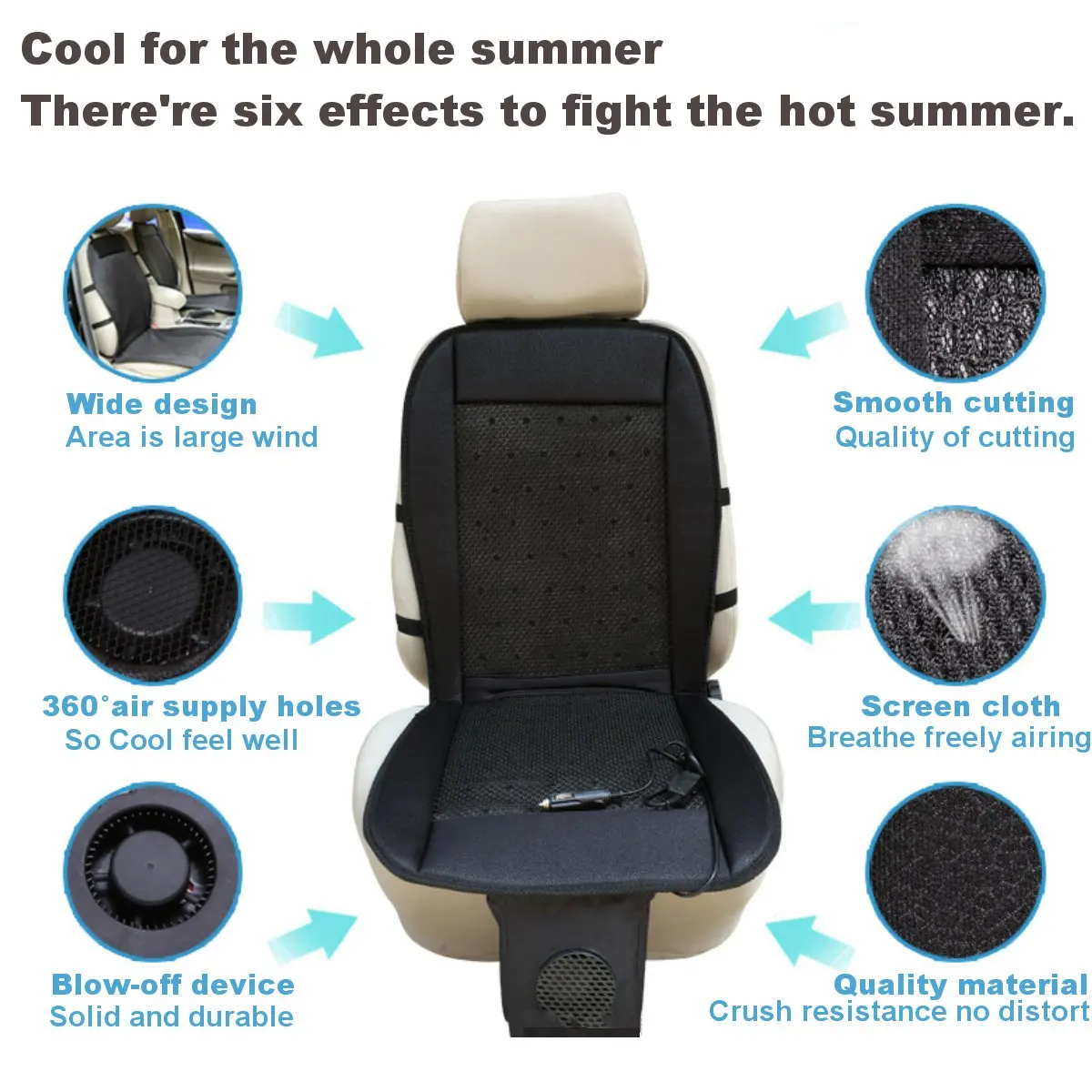 Buy 12v Polyester Cooling Cushion Car Seat, Adult Car Seat Booster  Ventilater Cushion,car Breathable Seat Cushion Brushless With Fan from  Dongyang Shuanglong Auto Accessories Co., Ltd., China