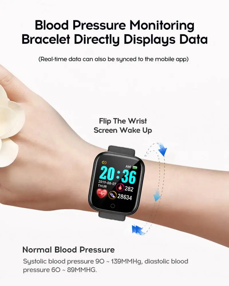 

Y68 Sports Smart Watch Waterproof Watches Oxygen/distance/calories/alarm/sleep Monitoring/find Phone Monitor Smartwatch