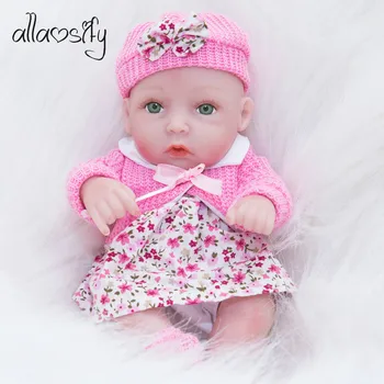 

28cm Silicone Reborn Sleeping Baby Doll Kids Playmate Gift for Girls Soft Toys for Bouquets Doll Bebe Reborn Toys
