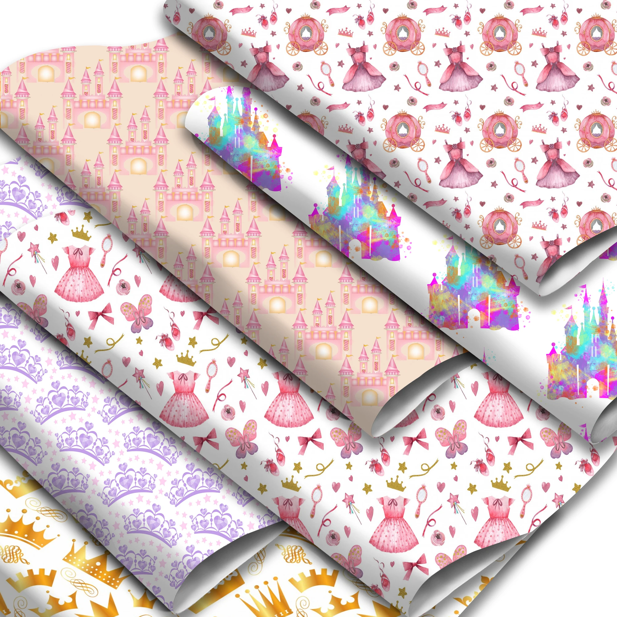 Cartoon Theme Lychee Faux Leather Sheets Princess Crown Printed Synthetic Fabric 20x33cm for DIY Earrings Hair Bows | Дом и сад
