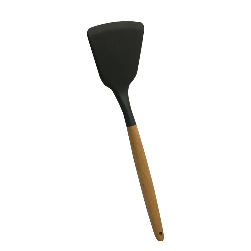 Silicone Wooden Handle Kitchen Set of 9 Non-stick Shovel Spoon Tool Set Shovel Soup Spoon Cooking Utensils Cooking Gadgets