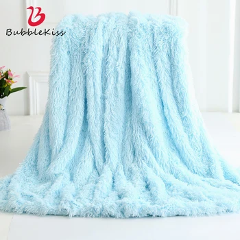 

Bubble Kiss New Plush Blanket Solid Color Design Sofa Blanket Super Soft Winter Bed Blanket Hairy Children's Room Throw Blanket