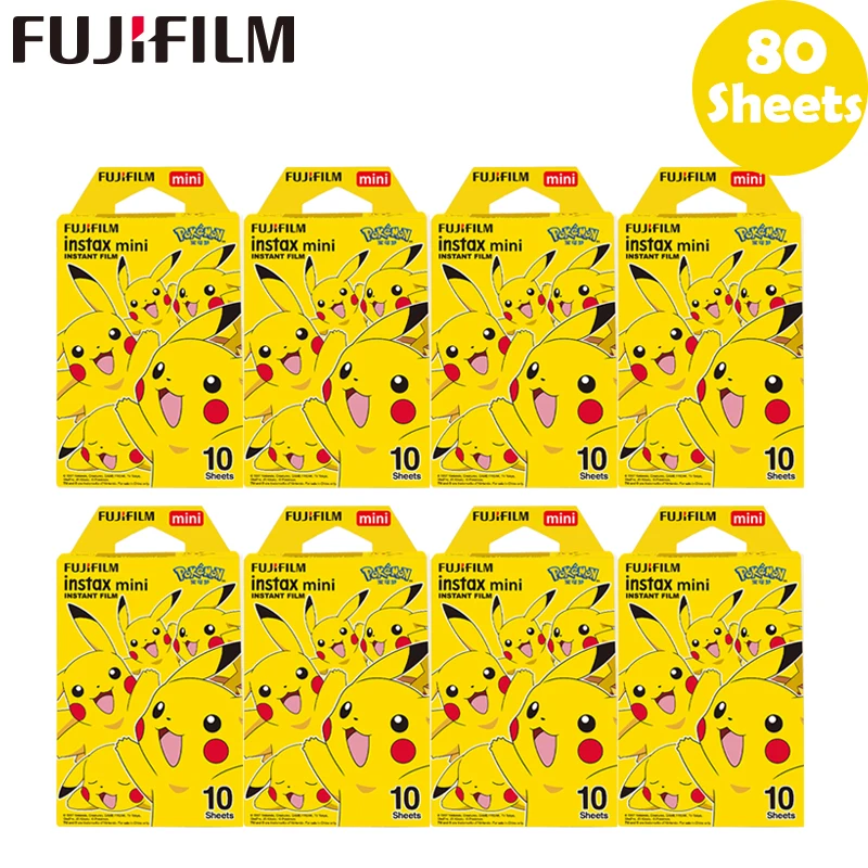 80 sheets 10-100 листов Fujifilm Instax Mini Pokemon Instant 10 пленка для Fuji 7s 8 9 25 50s 70 90& SP-1 принтер - Цвет: 80 sheets