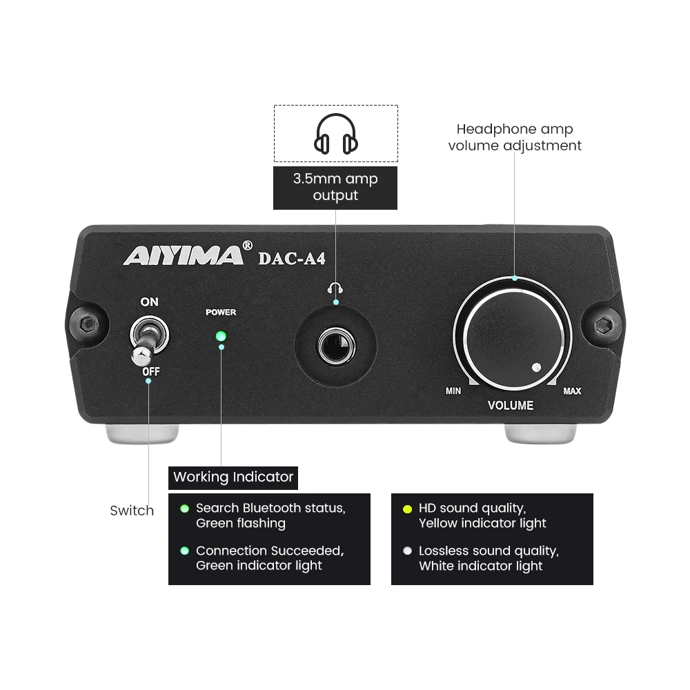 AIYIMA ES9038 Decoder DAC CSR8675 Bluetooth APTX