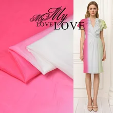 На заказ 18 летняя новая постепенно меняющая цвет 60% шелк 40% хлопок ткань для женского платья ширина 140 см модная ткань DIY шитье