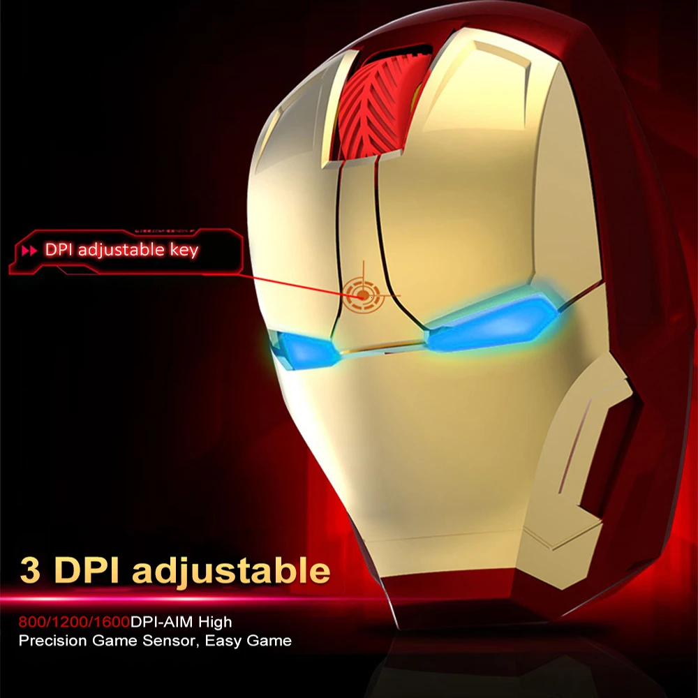 Беспроводная игровая мышь CHYI Iron Man оптическая Бесшумная 800/1200/1600/2400 DPI USB