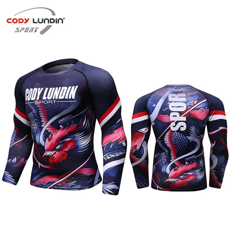 Men T Shirt Sport Tights Elastic Breathable Running Fitness Clothes Quick-drying Wicking Training Compression Long Sleeve