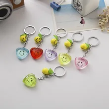 Металл yao chi quan lian популярное прозрачное сердце пятиконечная звезда акриловый кристалл брелок кулон творческие подарки