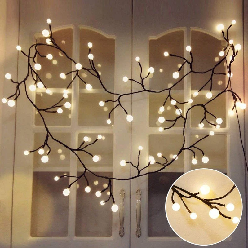 

2.5M 72LEDs Balls Led Firecrackers String Light 8 Modes Fairy String Lights For Outdoor Indoor Holiday Xmas Party Decor Lighting