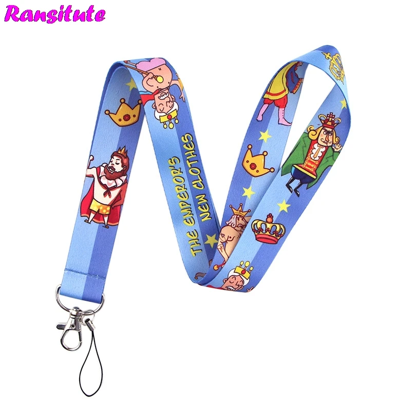 20pcs/set The Emperor's New Clothes lanyard key ID card gym mobile phone strap USB badge holder DIY mobile phone lanyard R614x20