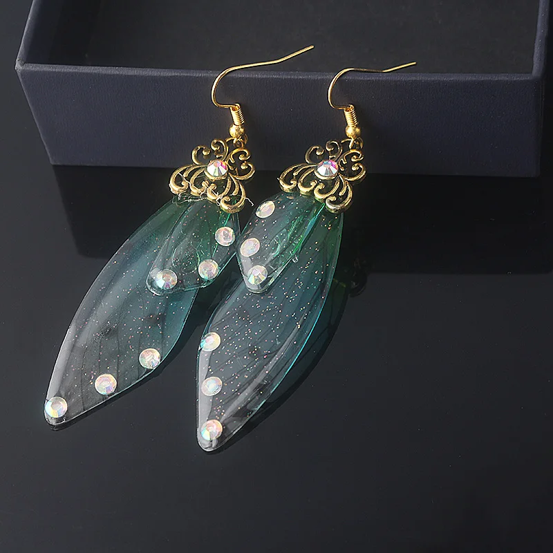 Butterfly Wing Earrings Colorful Unique Fairy Wing Drop Earrings Fashion Insect Jewelry For Women Girls Jewelry Gifts