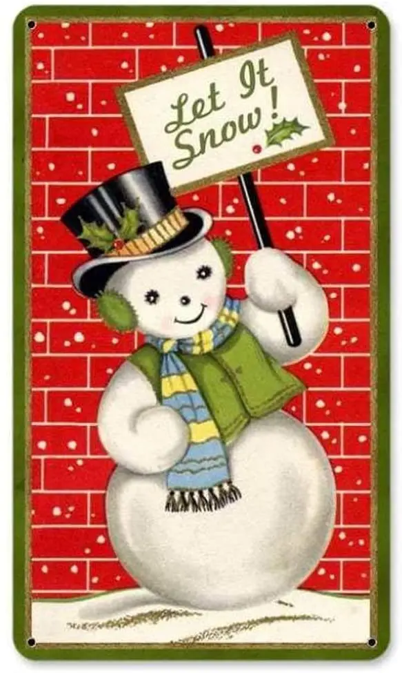

Bit Pussycat Snowman Poster Funny Sign Tin Art Wall Decor Vintage Aluminum Retro Metal Tin Sign Painting Decorative 20x30cm