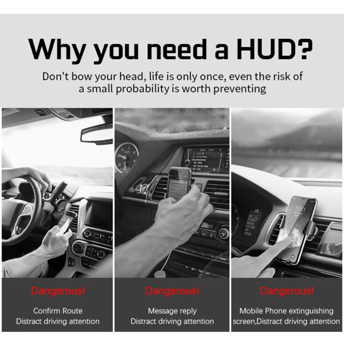 Автомобильный цифровой измеритель HUD Дисплей км/ч превышение скорости сигнализация усталость Вождение сигнализация большой экран CSL88