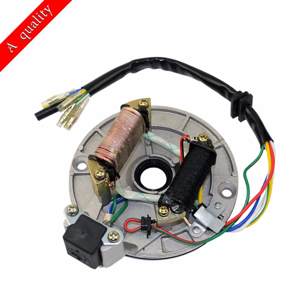 2 катушки Магнето статорная пластина ротора для 50cc 70cc 90cc 110cc 125cc двигатель часть яма Байк ATV Quad Мотоцикл