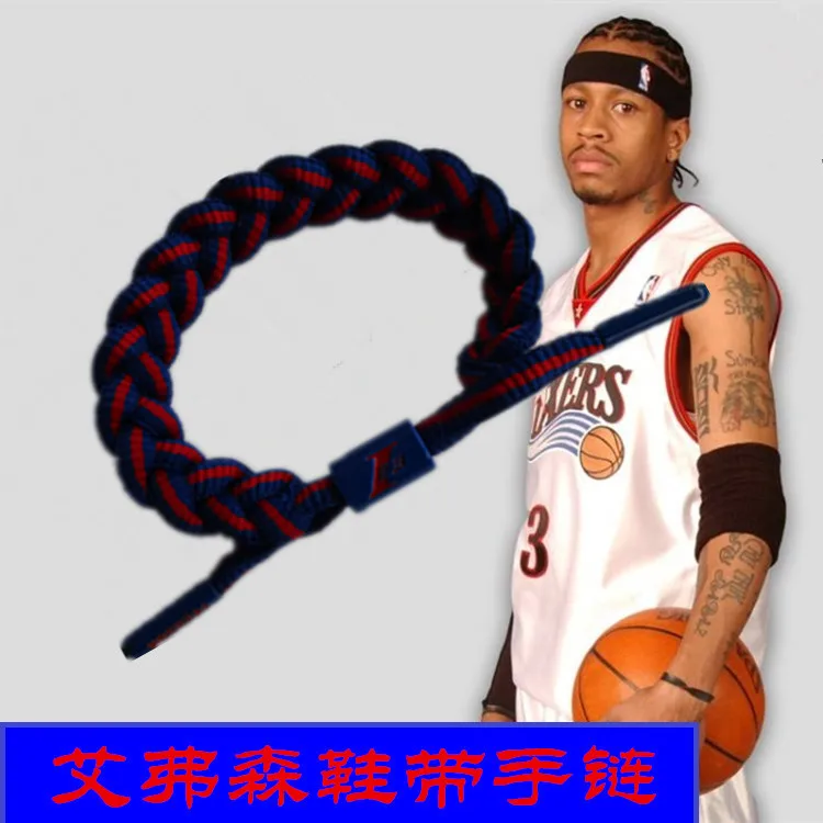 Баскетбол NBA Star Iverson стиль Кобе Джеймс Карри Nike Air Jordan Westbrook спортивная обувь веревочный браслет браслеты