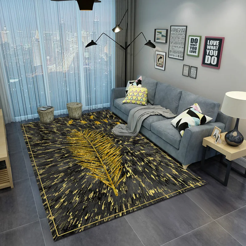 Nordic Feather Printing Carpet For Living Room Bedroom Anti